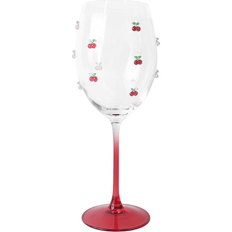 Lot de 4 verres à pied 43.5cl en verre, CERISE (1/2)