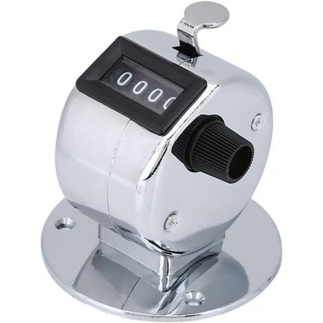 1 mini contador manual portátil de metal de 4 dígitos, ligero, de diseño preciso, registro de 4 dígitos, fácil de reiniciar, contador de dedos para deportes y participación en reuniones. (1/4)