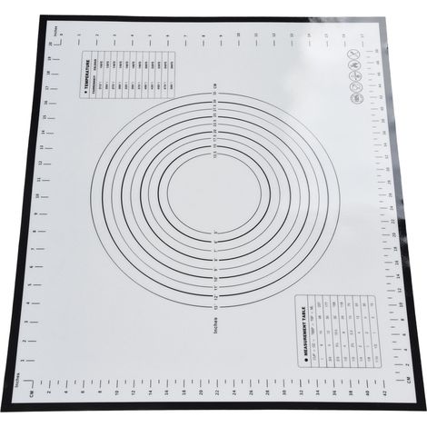Tapis de pâtisserie en silicone, tapis de cuisson en silicone pour fondant, pâte à tarte, pizza, biscuits, noir (1/5)
