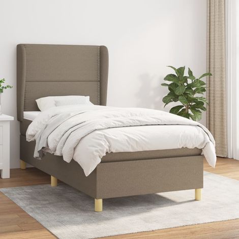 Boxspringbett mit Matratze Taupe 90x190 cm Stoff (1/5)