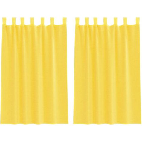 Voilages à œillets, deux pièces, jaunes, 140 x 175 cm (1/5)