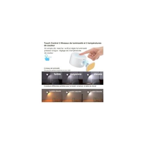 Lampada da parete per interni, lampada LED touch con porta di ricarica USB, controllo touch, 3 livelli di luminosità, 3 temperature di colore, lampada da comodino girevole a 360° per camera da letto [
