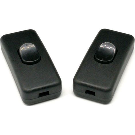 Pair Lot de 3 interrupteurs de lampe avec cordon intermédiaire 250 V/2 A de remplacement pour lampadaire et lampe de table Interrupteur de lampe en ligne 2 lignes (noir)