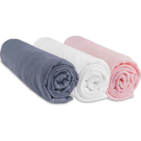 Lot de 3 Draps housse Jersey 100% Coton - 60x120 cm (1/4)