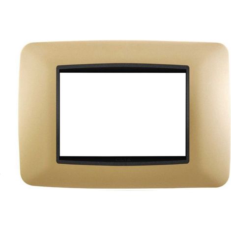 Placca Interruttore 3Moduli Compatibile living Copri Placchetta Oro Bianco c6603 (1/4)