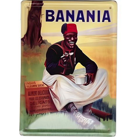 Plaque métal décorative 30 x 40 cm – Tirailleur sénégalais – Décoration murale vintage – Idéal pour intérieur et extérieur