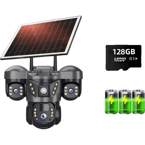 Caméra extérieure, résolution 15MP, zoom 10X, 4G CCTV + 128 Go carte mémoire (1/2)