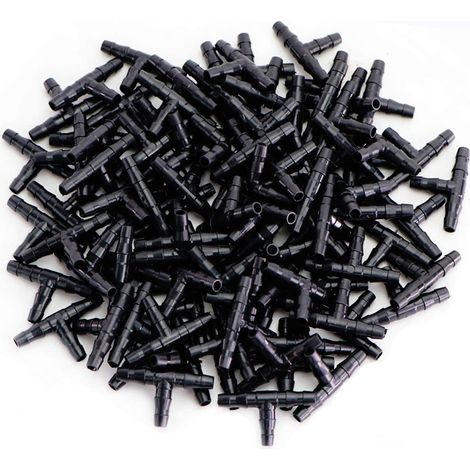 Irrigation de Pelouse 4/7mm Raccord Connecteur Goutte à Goutte, 100Pièces(T Raccord Connecteur) H221 (1/5)