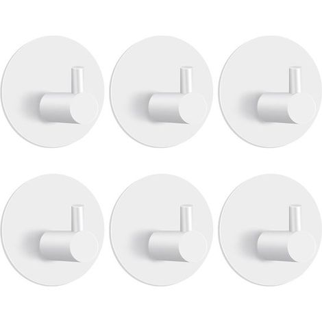 6 Stück Handtuchhaken Selbstklebend, rund Badezimmer Handtuchhaken Handtuchhaken Handtuchhaken Edelstahl Handtuchhaken Klebehaken (5 cm) (1/5)