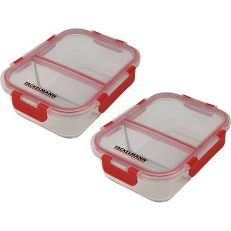 Set mit 2 Glas-Lunchboxen - FACKELMANN - Move - Zwei Fächer - 1000 ml (1/3)