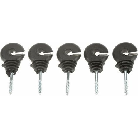 GABRIELLE 50 Pcs Isolateurs Annulaires à Visser Anneau à Isolant à Vis Accessoires de Clôture Électrique pour Poteau Piquet en Bois, Noir (1/5)