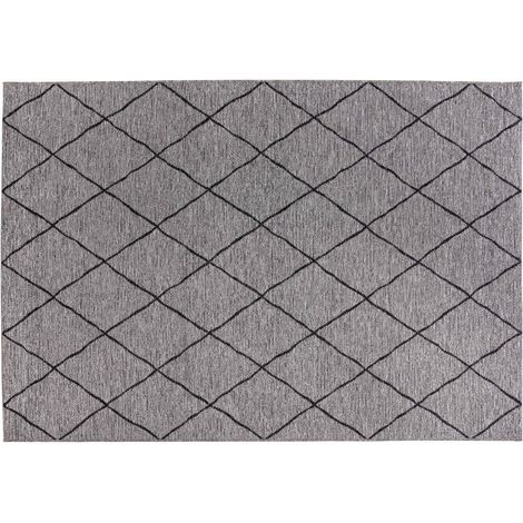 Tapis Intérieur et Extérieur à Motifs Losanges Tissage Plat Perle 160 x 230 cm - PANGIVO