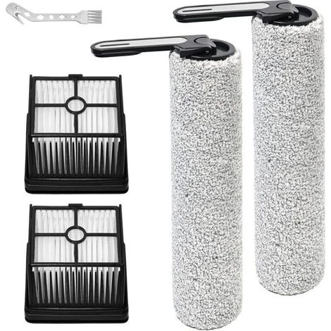 Rotierende Bürste + Filter – Ersatzteile für Redkey W15, Zubehör für Vozascly W15 Nass- und Trockensauger, 2 Walzenbürsten + 2 HEPA-Filter + 1 Reinigungsbürste (1/4)