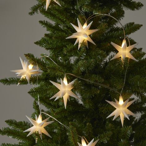 Batteriebetriebene Lichterkette ,December' mit 8 3D-Sternen, Timer, warmweiße LEDs, L 210cm, Ø 10cm (1/4)