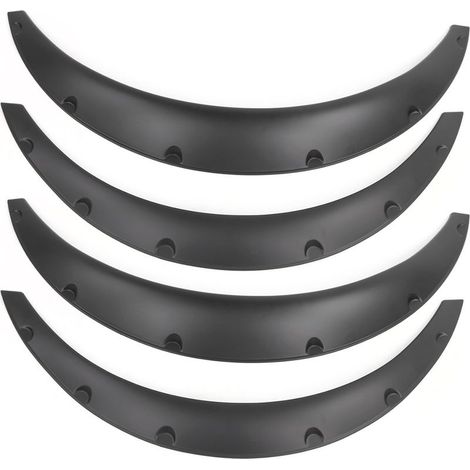 Élargisseurs de garde-boue flexibles, passages de roues larges, protection contre les éclaboussures, pièces universelles noires mates pour voiture, 4 pièces (1/5)