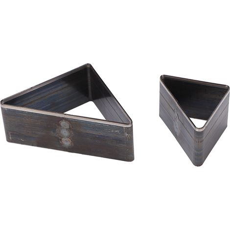 Ensemble de 2 emporte-pièces triangulaires en acier allié, avec boîte de rangement pour le cuir. (1/5)