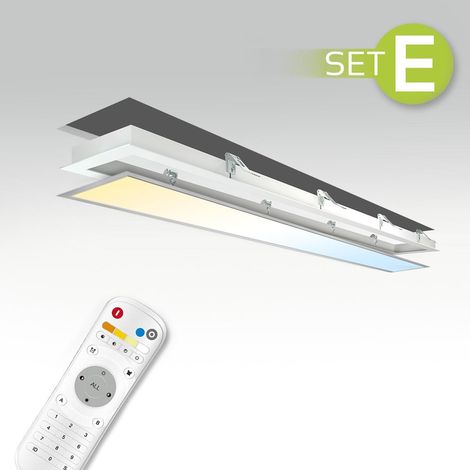 CCT LED Panel 120x15cm Einbauset 36W 3000K-6000K inkl. Fernbedienung und Einbaurahmen (1/5)