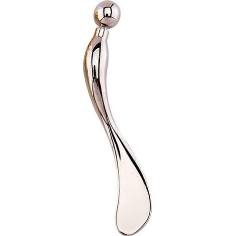 Cuillère contour des yeux en alliage de zinc, outil de massage pour soulager la fatigue oculaire (argenté)-9.50X1.50X0.50CM-Silver