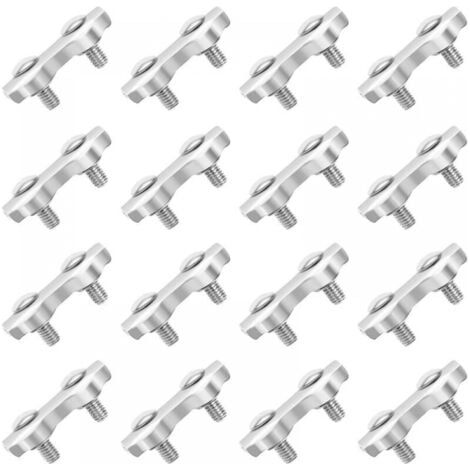 M2 Pince de Cable 18 Pcs Double Serre Cables Inox en Acier Inoxydable pour Filin Cable Inox pour 2MM Pince à Cable en Acier Inoxydable (1/5)