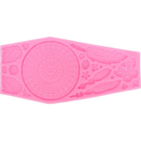 DIY-Silikonform mit Schmetterlingsfeder-Textur für Kuchen, Fondant, Kekse und Schokolade – Dekorations- und Backzubehör, Rosa (1/5)