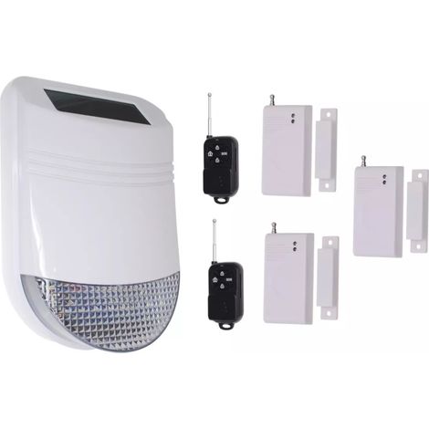 Kit 3 détections d'ouverture avec sirène solaire sans-fil 105dB IP66 + 2 télécommandes (gamme HY) (1/5)