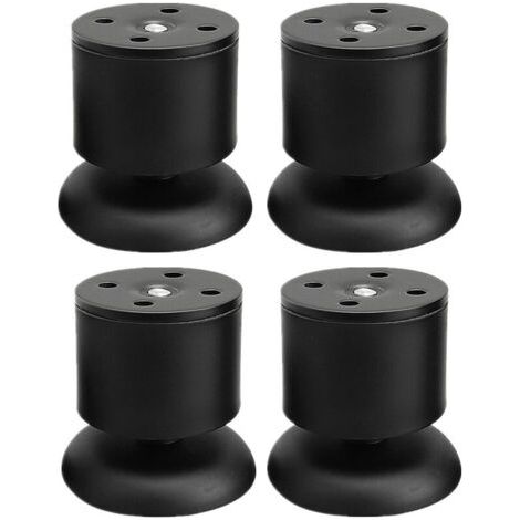 4er-Set Schwarze Möbelbeine - 6cm Verstellbare Tischbeine aus Edelstahl mit Gummimatte und Schrauben (1/5)