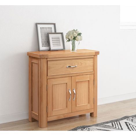 Bologna Compact Sideboard with 1 Drawer & 2 Doors - L32 x W80 x H80 cm - Oak