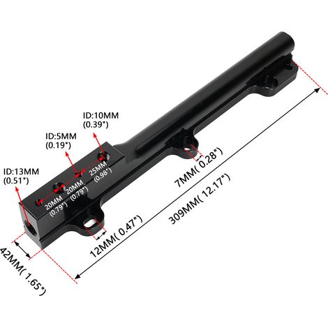 Un ensemble d'accessoires de rampe d'injection en alliage d'aluminium pour Toyota Civic CR-X série D. (1/4)