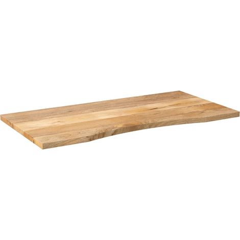 Dessus de bureau  Dessus de table  Plateau de table avec courbe 120x50x2,5 cm manguier massif brut