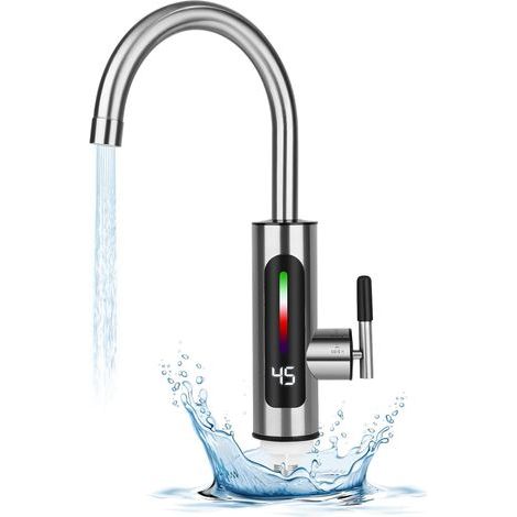 Robinet de chauffage électrique instantané en acier inoxydable pour cuisine - Affichage de la température LED, extrémité pivotante à 360°, 3000w [Classe d'efficacité énergétique a] (1/5)