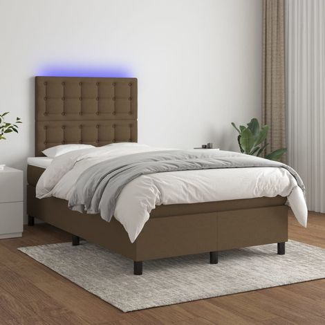 Boxspringbett mit Matratze & LED Dunkelbraun 120x200 cm Stoff (1/5)