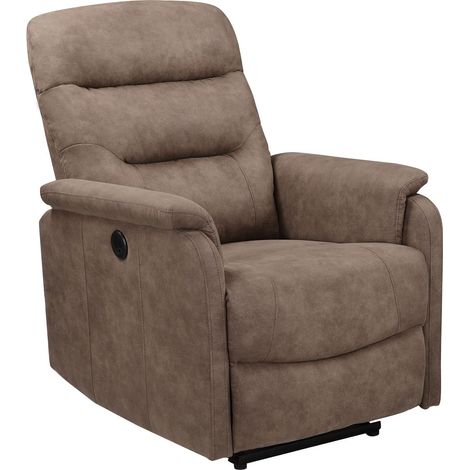 CoullonFauteuil de relaxation avec fonction électrique Microfibre Taupe (1/5)