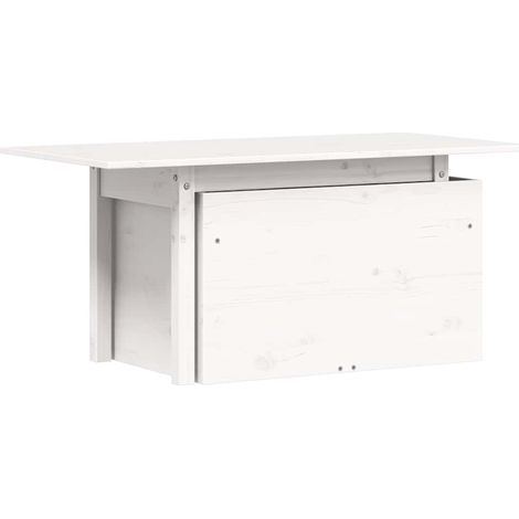 Maison Exclusive - Gartentisch Weiß 100x50x75 cm Massivholz Kiefe