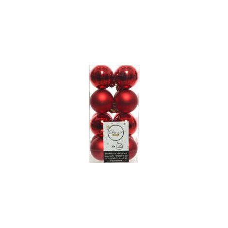 Economy Palline di Natale Infrangibili Rosse 4 cm - 16 Pezzi