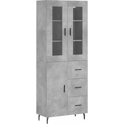Credenza buffet cassettiera mobile contenitore organizer cucina soggiorno soggiorno alto 69,5 x 34 x 180 cm derivati del legno grigio 020034642