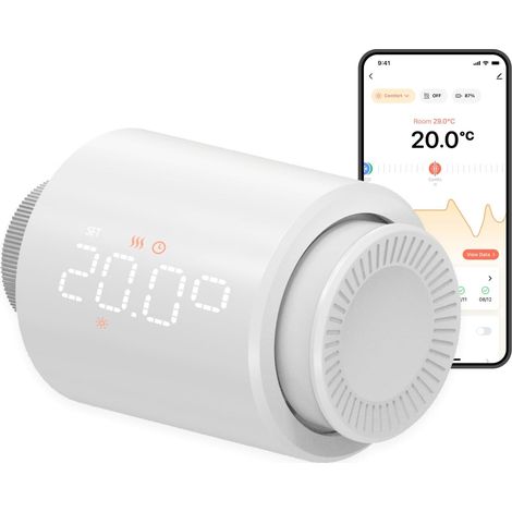 Thermostat de radiateur intelligent Wi-Fi - Valve de radiateur programmable avec télécommande capteur de température et contrôle par application pour un contrôle du chauffage (1/5)