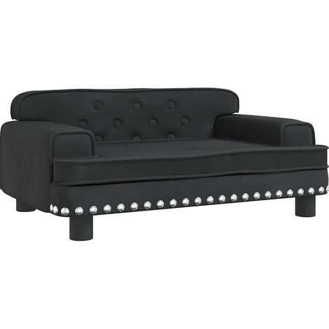 vidaXL Cama para perros de terciopelo negra 70x45x30 cm (1/2)