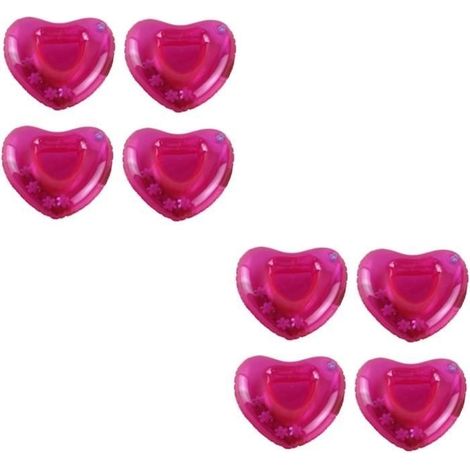 8 Pièces Coeur Floatie Porte-Gobelet Gonflable Boisson Plage Porte-Gobelet Eau sous-Verres Roses (1/4)