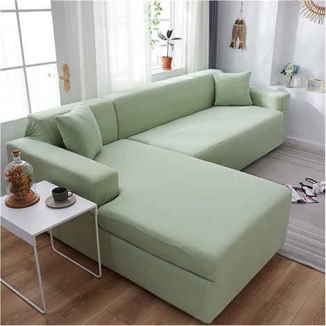 L-förmiger Ecksofabezug mit elastischem Sofabezug für 1/2/3/4-Sitzer-Sofa (L-förmiges Ecksofa muss zwei kaufen) (Farbe: R, Größe: 2 Sitzer (145–185 cm))