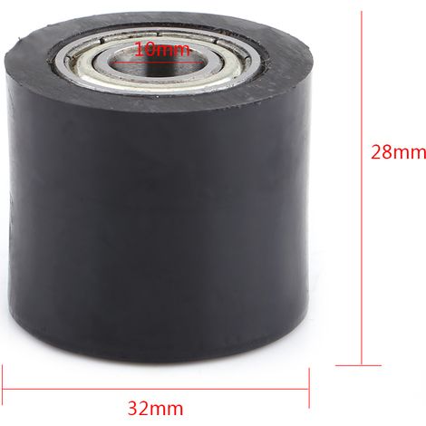 10-mm-Kettenführungsrolle, schwarzes Stahl-Spannrad für Straßenmotorräder und Roller (1/5)