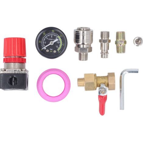 Kit de régulateur de compresseur d'air avec jauge, vanne à 4 voies 0-180 PSI, Style européen pour outils pneumatiques 1/2 pouces NPT (1/5)