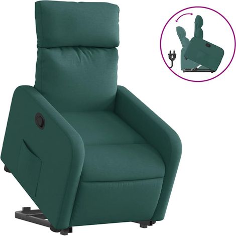 Maison Exclusive - Poltrona Alzapersona Reclinabile Verde Scuro in Tessuto (1/5)