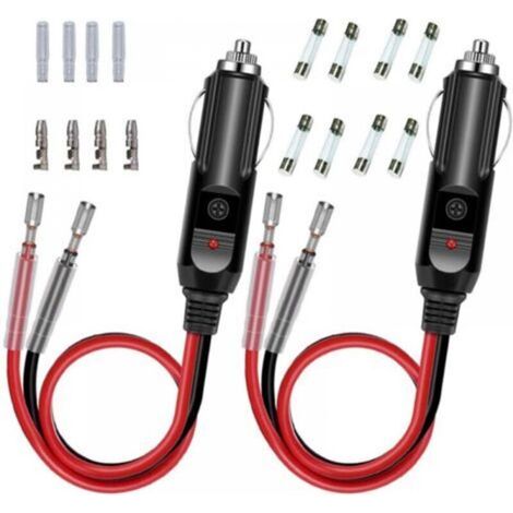 Cavo per spina accendisigari auto 12V/24V, cavo con terminale a proiettile, cavo di prolunga per pompa dell'aria dell'accendisigari, 15 cm