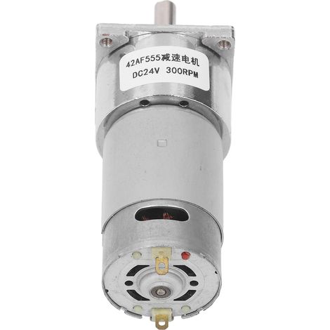 Motoréducteur à vis sans fin autobloquant 24 V CC avec arbre central, rotation horaire/antihoraire, référence 42F555, 300 tr/min (1/5)