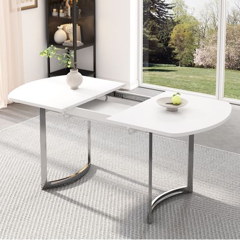 Mesa comedor extensible blanca MDF 140-180 cm OKMYHOME (1/5)