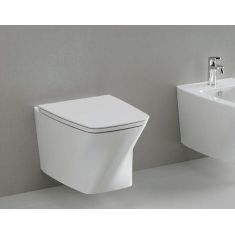 Coprivaso serie hera per vaso filo parete soft close chiusura rallentata bianco