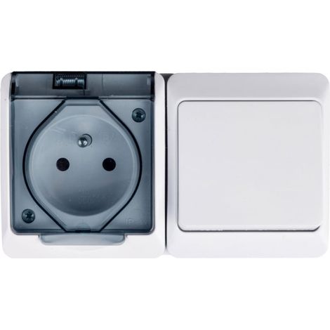 Interruptor y enchufe para escalera Hermes con/sin protección IP44 GNT 0327-11