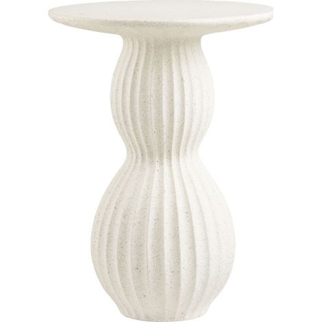 M&S – Table d'appoint Newtown – Fiberclay blanc – Dimensions 40x40x55 cm – Table basse fixe pour espaces modernes (1/5)