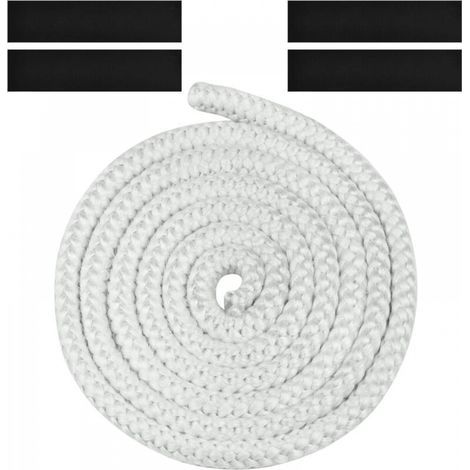 Joint Tressé pour Insert et Poêle, 12mm x 2.5m Joint en Fibre de Verre avec 4 Ruban,pour Poele a Bois, Cheminée,Blanc (1/5)