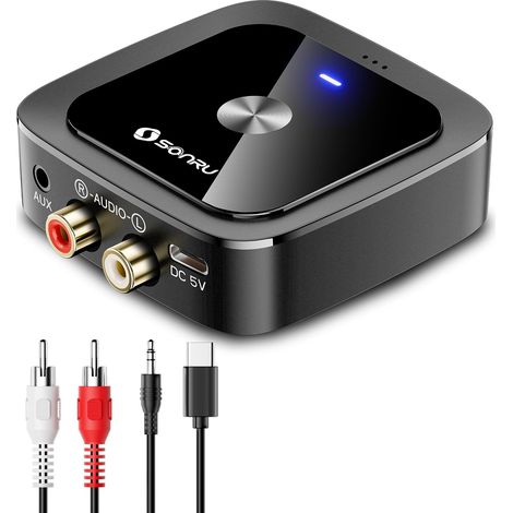 Récepteur Bluetooth 6.0 Jack, Adaptateur Bluetooth RCA pour Chaine Hi-FI, recepteur Bluetooth Voiture avec 2RCA et 3.5mm Double Connexion pour Enceintes Bass Reflex Car Radio MP3 (1/5)